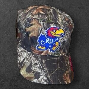 KU Jayhawks Hat Cap Captivating Headgear NCAA Realtree Camo Adjustable Kansas
